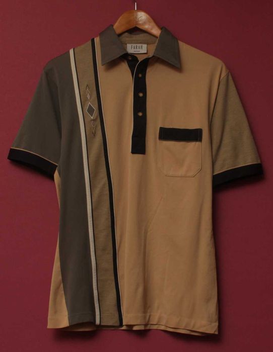 FARAH рр M поло из хлопка и полиестера колорблок