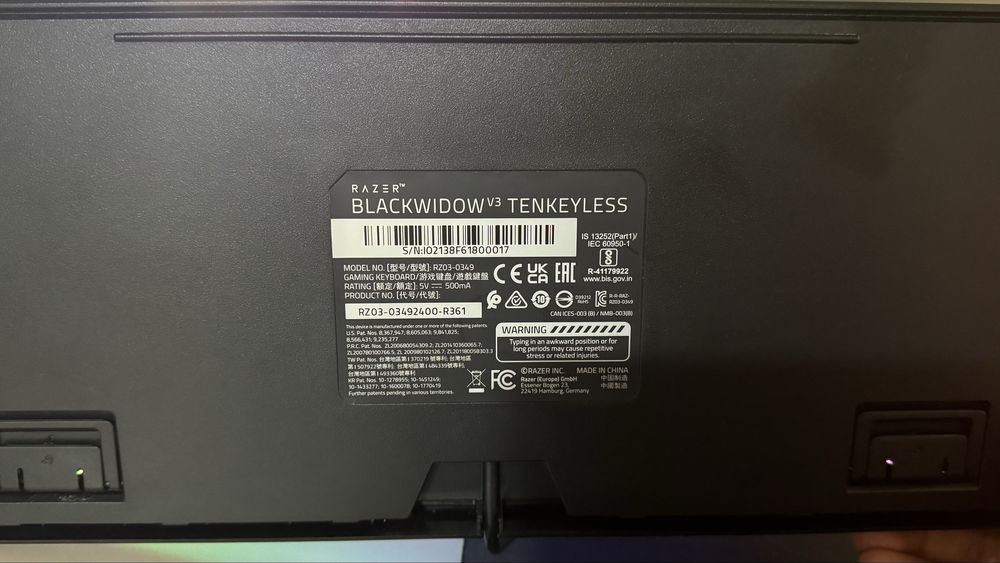 Teclado gamer RAZER Blackwidow V3 Tenkeyless