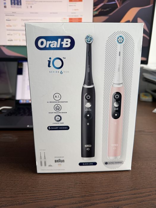 Nowy zestaw szczoteczek elektrycznych Oral-B iO series 6 Duo Black/Pin