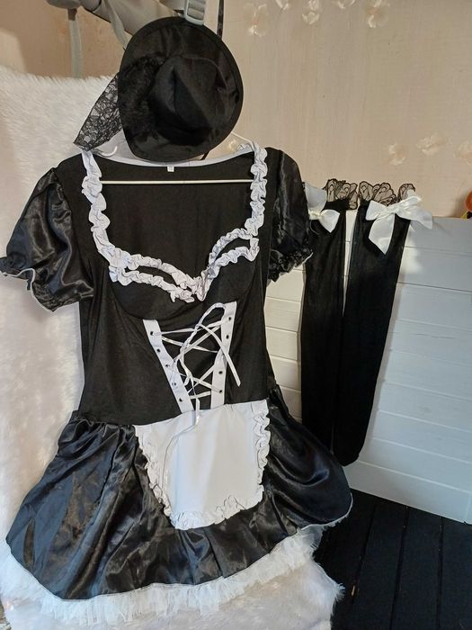 Еротичне рольове плаття сукня костюм покоївка гувернантка розмір л