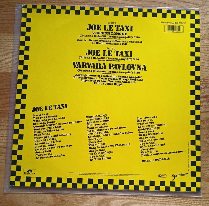 Vanessa Paradis - Joe Le Taxi /Winyl Pop Klasyk