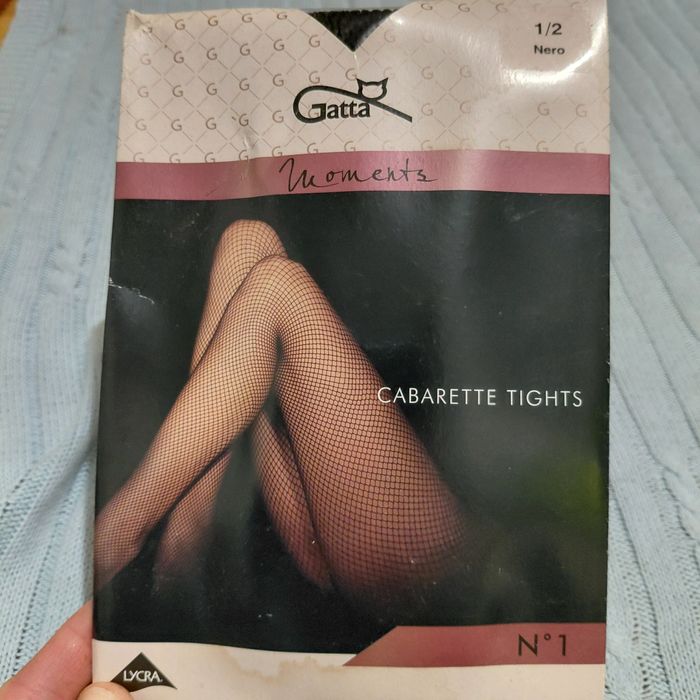 Gatta Moments czarne cabarette tights 1/2 Nero