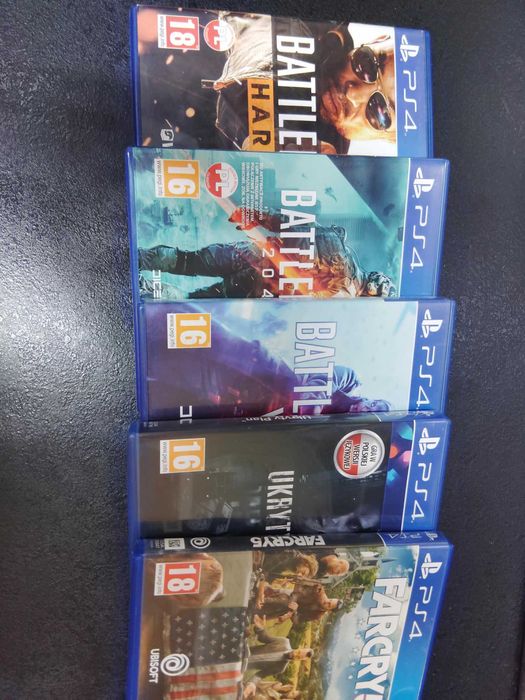 Zestaw 5 gier PS4 battlefield x3 ukryty plan i far cry 5