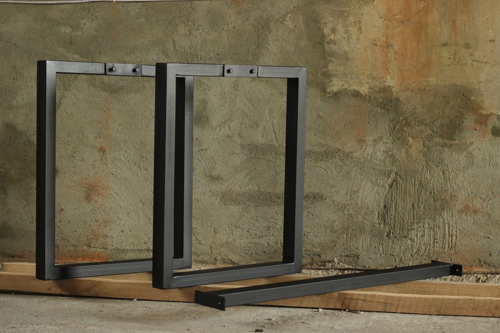 Опора, ніжка для столу з перемичкою з профільної труби лофт