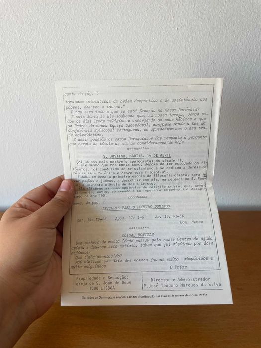 Boletim da Família Paroquial de São João de Deus [1986]