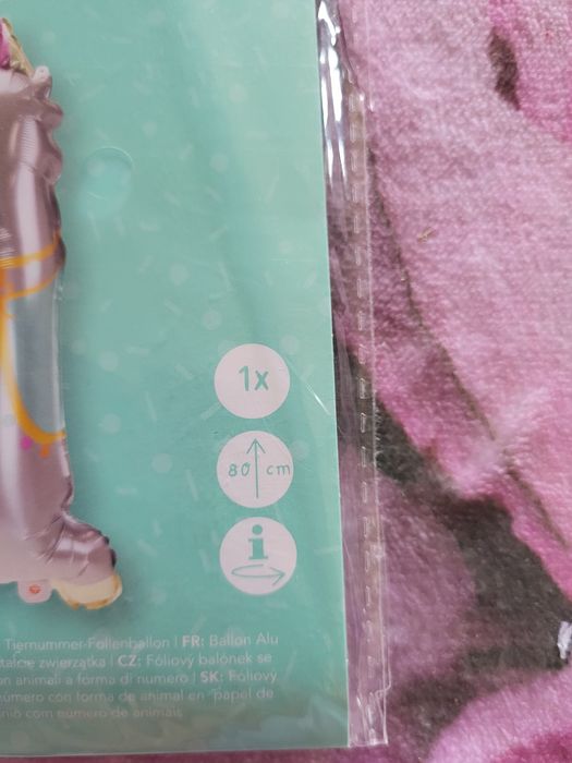 Balon foliowy cyfra 1 w kształcie zwierzątka