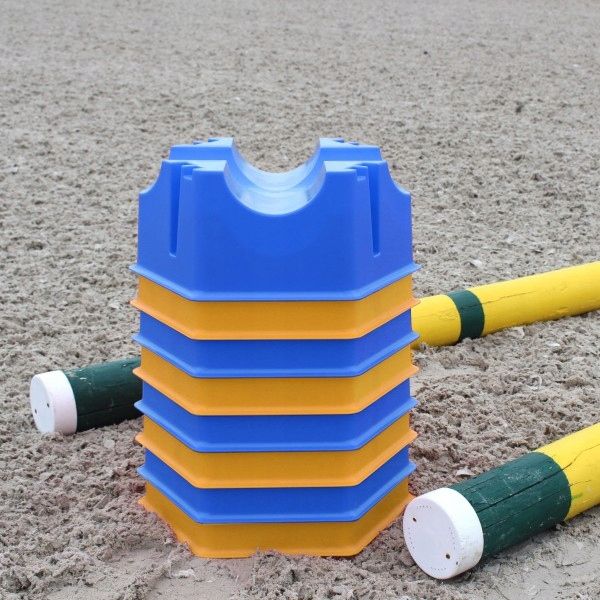 Krzyżak do cavaletti plastikowy - 2 szt - niebieski i żółty