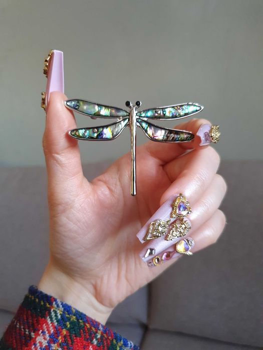 Dragonfly Brooch / Clip-on Brooch / Breast Pin with Shell64297800716034121