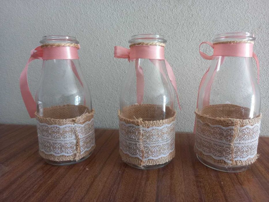 conjunto de 3 frascos decorativos