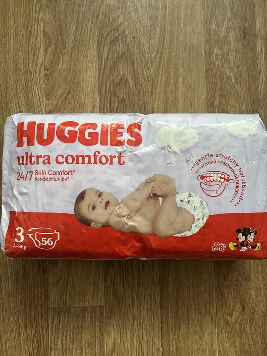 Підгузки Huggies Ultra Comfort 3 (4-9 кг) 56 штук! Нова упаковка!