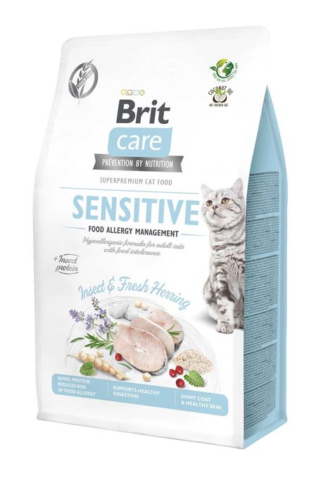 Brit Care Cat GF Sensitive Insect корм для кошек насекомые рыба 2кгАкц