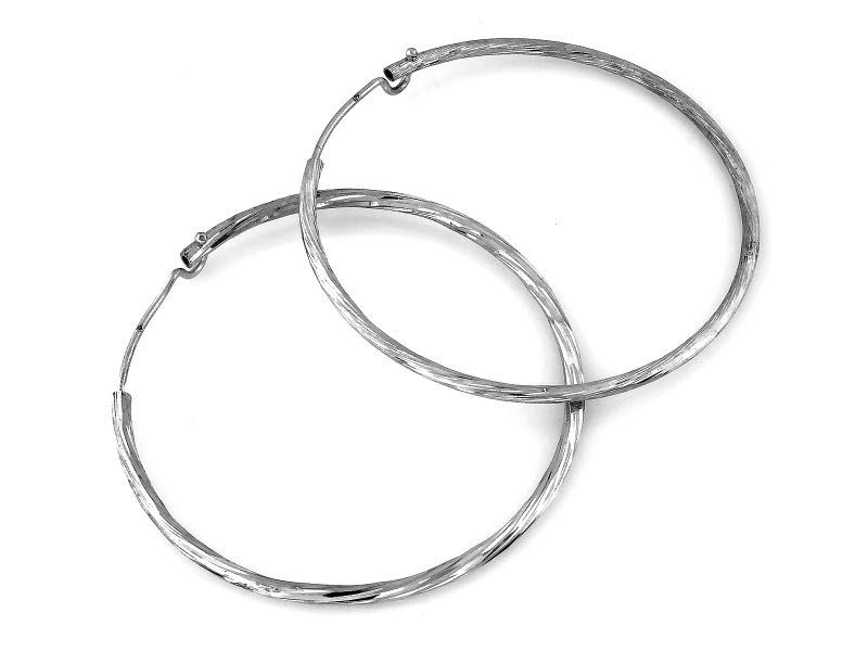 Nowe Duże Srebrne kolczyki kółka 52mm, koła próba 925. Sklep