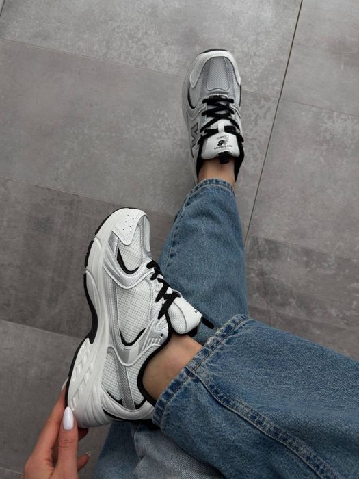 Жіночі кросівки, сіро - білі,  шкіряні, 36 - 41