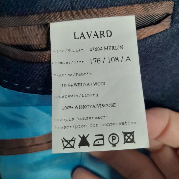 Marynarka męska Lavard Niebieska Łaty na łokciach