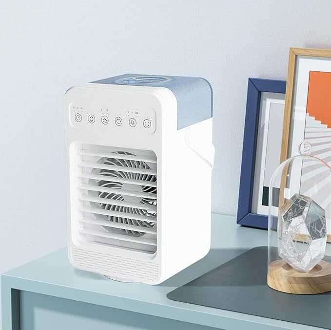 Mini Klimatyzator Przenośny 4w1 LED z Chłodzeniem Wodnym USB Obrotowy