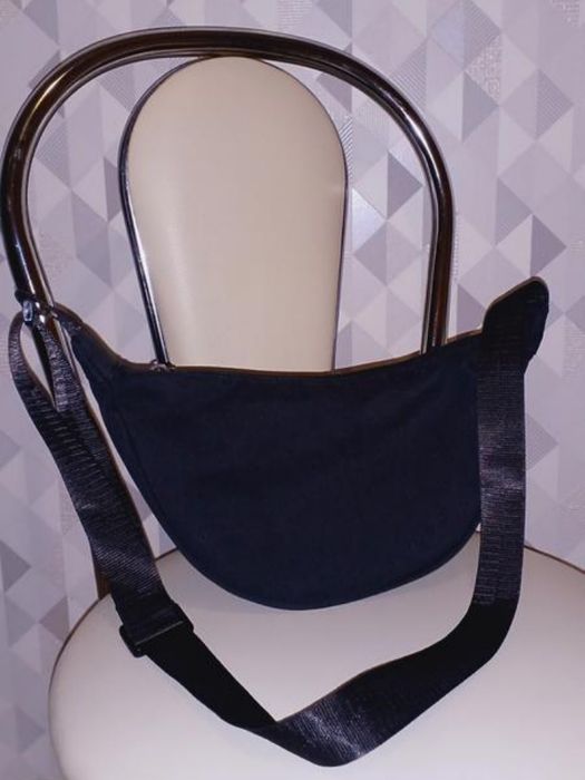 Сумка бананка черная текстильная тканевая