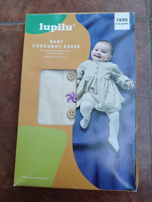Sukienka sztruksowa dla dziewczynki rozmiar 74/80
