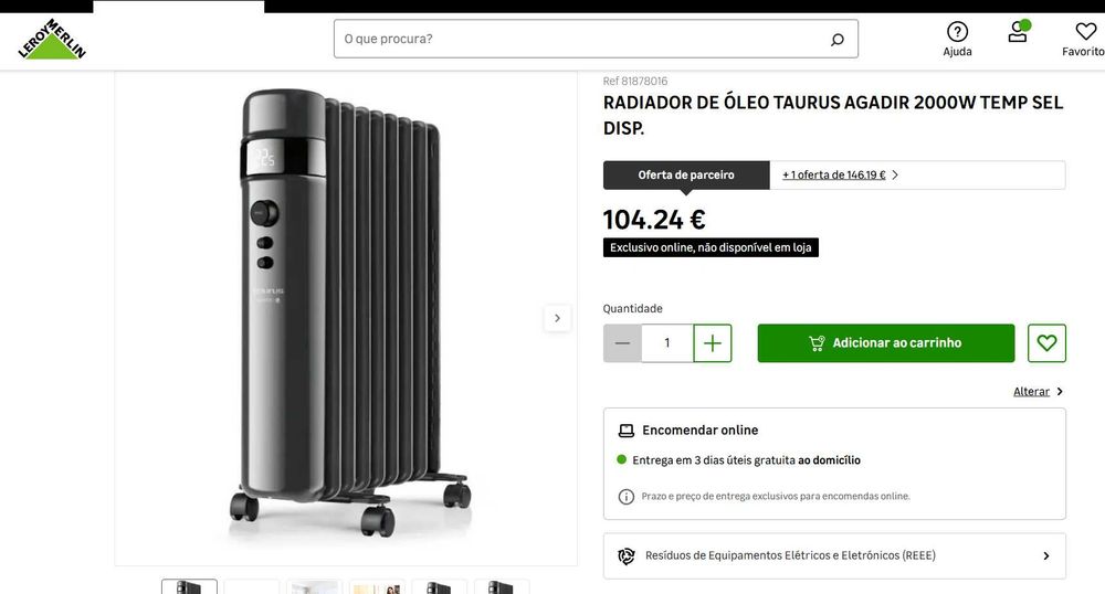 Radiador de Óleo TAURUS AGADIR 2000W