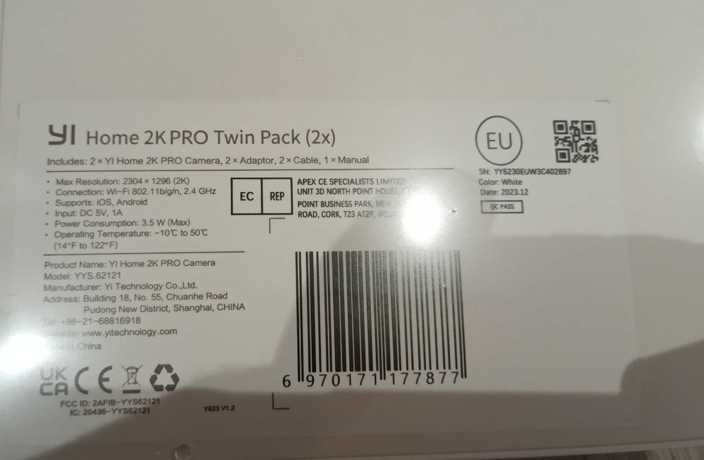 YI Home 2K Pro Twin Pack - 2 камери