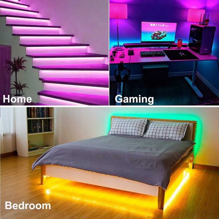 Светодиодная Лента LED  5 м SMD 3528 RGB с пультом и блоком питания