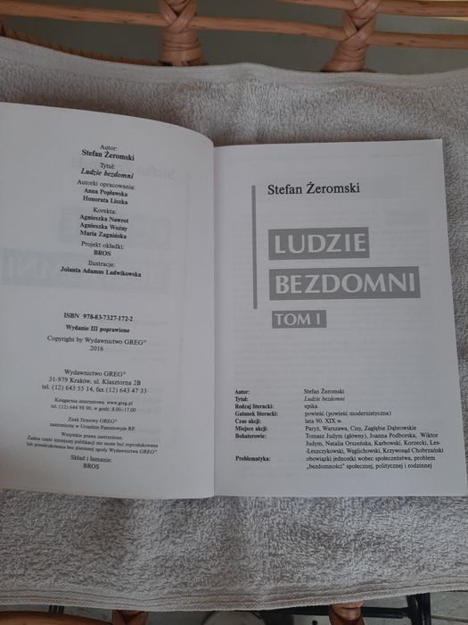 "Ludzie bezdomni" Stefan Żeromski Greg 2016