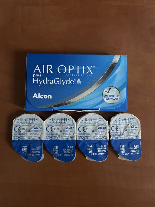 Soczewki air optix plus hydra glyde -3.00 4 sztuki
