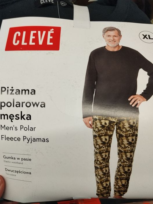 Nowa ciepła zimowa piżama z polaru męska XL moro