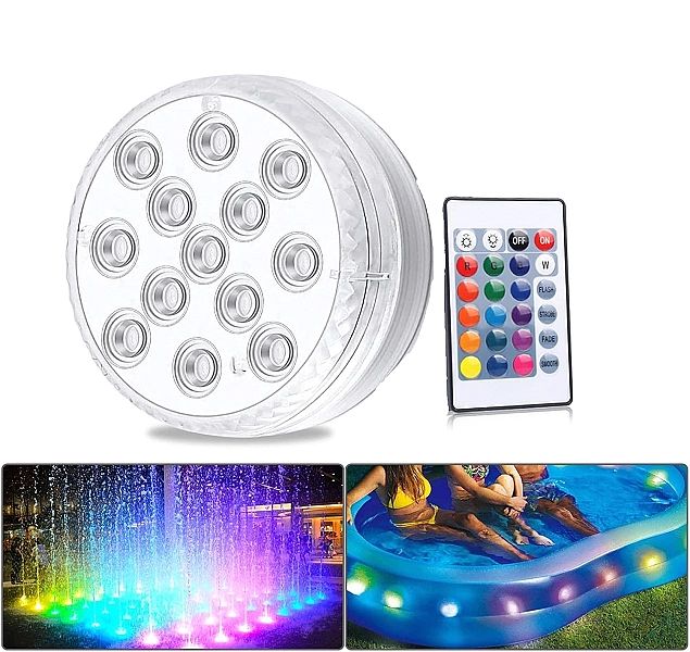 Podwodne Światło 13 Diod Rgb Led Do Wanny Z Pilotem Zdalnego Sterowani
