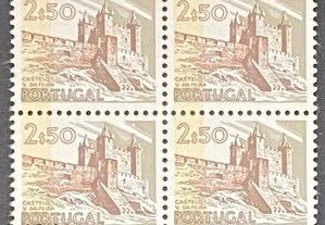 Quadra selos novos de 2$50 - Paísagens e Monumentos c/tarja fosf.-1978