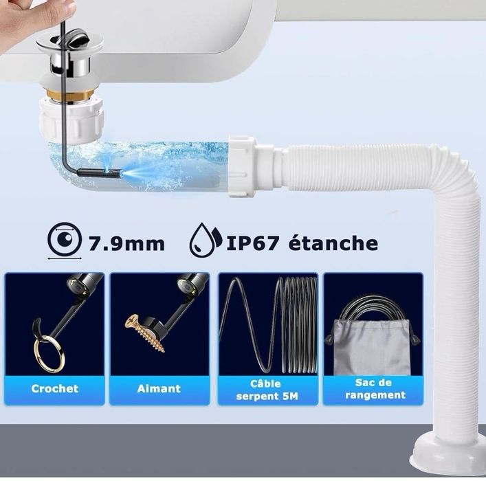 Kamera boroskopowa  do  telefonu  BOROSKOP WiFi 1080P HD 3 m wodo..