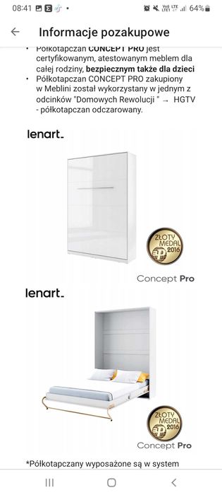 Łózko chowane w szafie