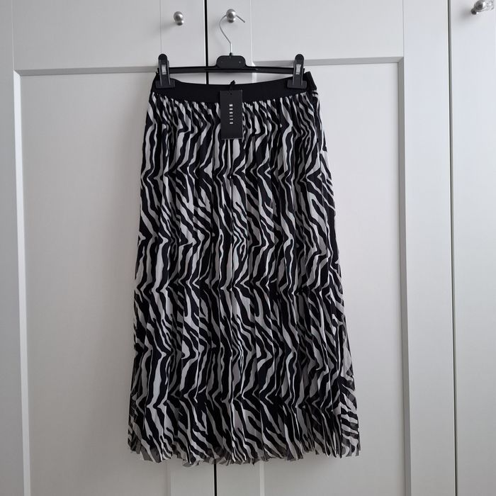 Spódnica plisowana_zebra_tiul_Mohito/36