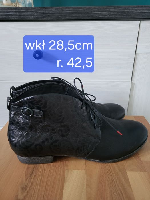 Nowe oryginalne skórzane botki damskie Think! r.42,5 skóra naturalna