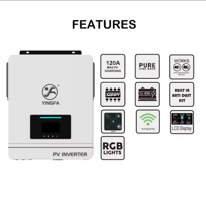 Гібридний Інвертор 6.2квт. 48в. Инвертор 6.2квт.