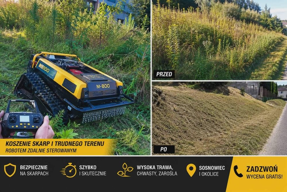 Koszenie skarp i trudnego terenu | Robot zdalnie sterowany