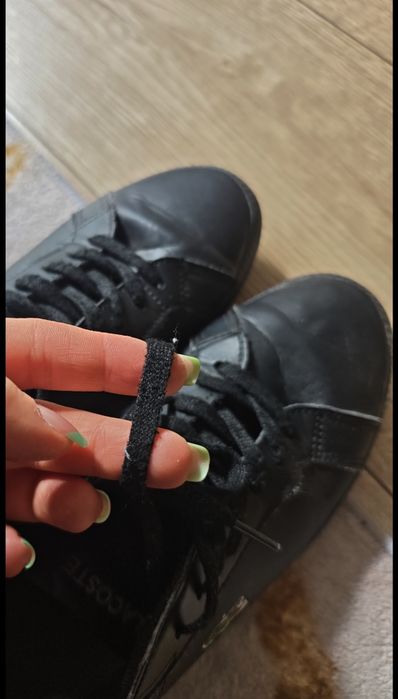 Czarne sneakersy damskie klasyczne sznurowane Lacoste Graduate / Y2K / Grunge