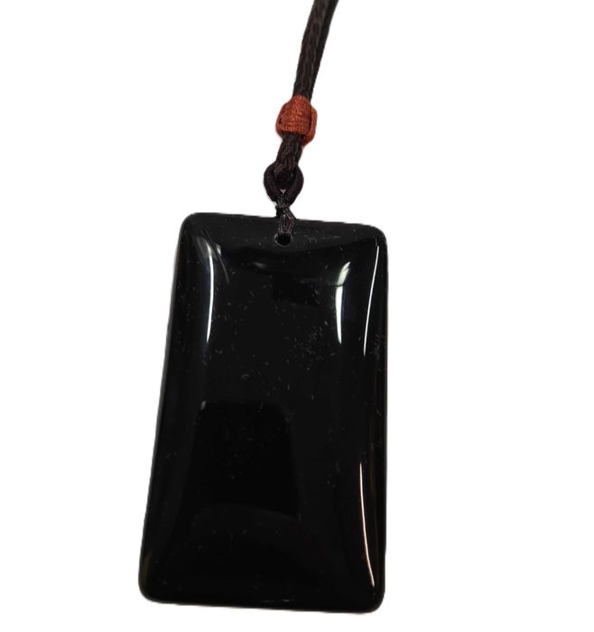 Naszyjnik męski obsydian