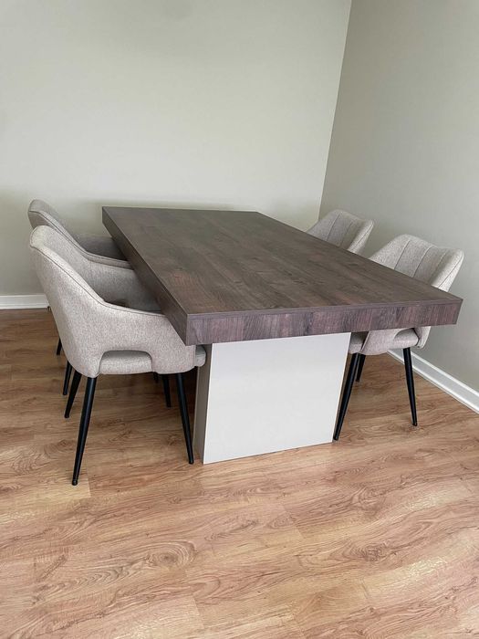 Conjunto Completo de Sala | Sofá-Cama + Mesa + 4 Cadeiras + Móvel TV