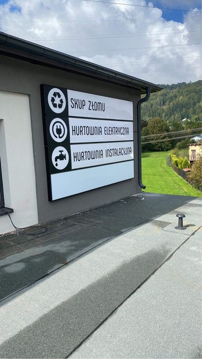 Kaseton szyld świetlny reklama LED DIBOND 200x50cm PRODUCENT 48H