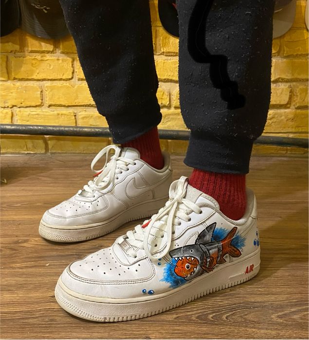 Nike AF1 42 кросовкі найк форси 1 27 см 43 кастом розпис одягу та взут