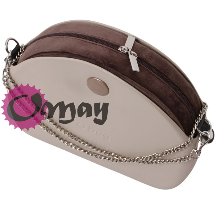 Brązowy organizer do OBAG MOON LIGHT welur brąz 2 kieszenie wkład OMAY