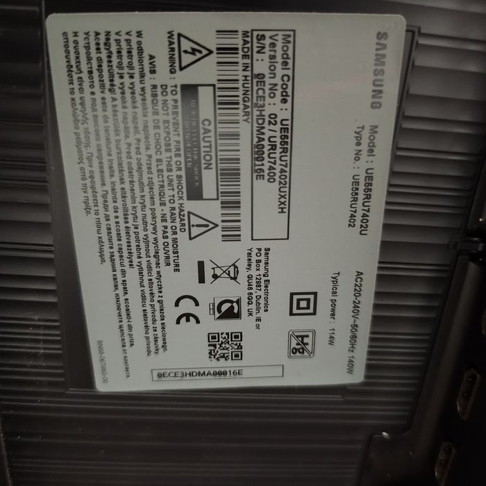 Телевизор SAMSUNG 55", SMART, Wi-Fi,4K