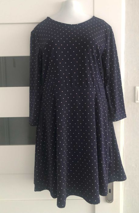 Sukienka granatowa w białe kropki