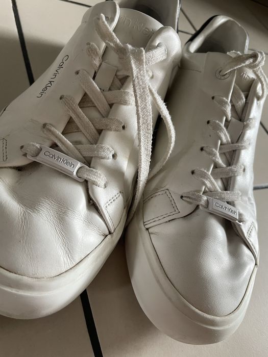 Sneakersy skórzane Calvin Klein Lace up