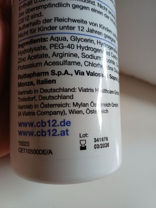 Roztwor do plukania jamy ustnej CB12 500ml Nowy