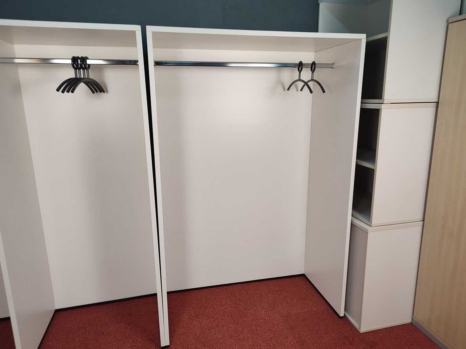 GARDEROBA biurowa otwarta 120cm szerokość wieszaki biała szafa ubraniowa wieszak