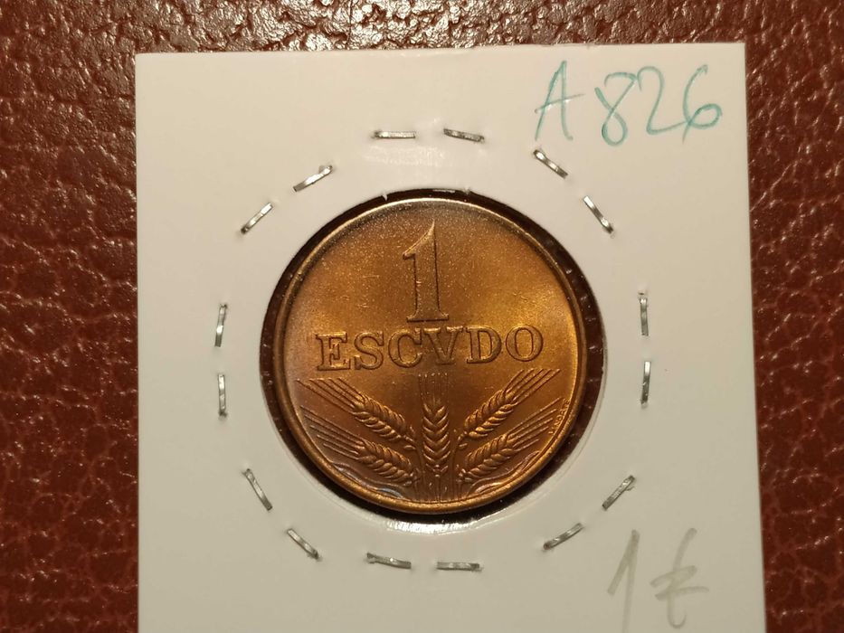A826 moeda de 1 escudo de 1974 em bronze - Portugal