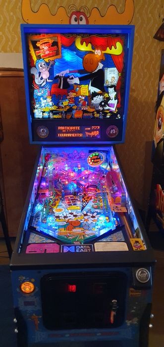 Flipper fliper pinball Rocky and Bullwinkle