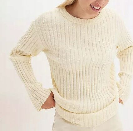 B.P.C sweter prążkowany ecru r.52/54