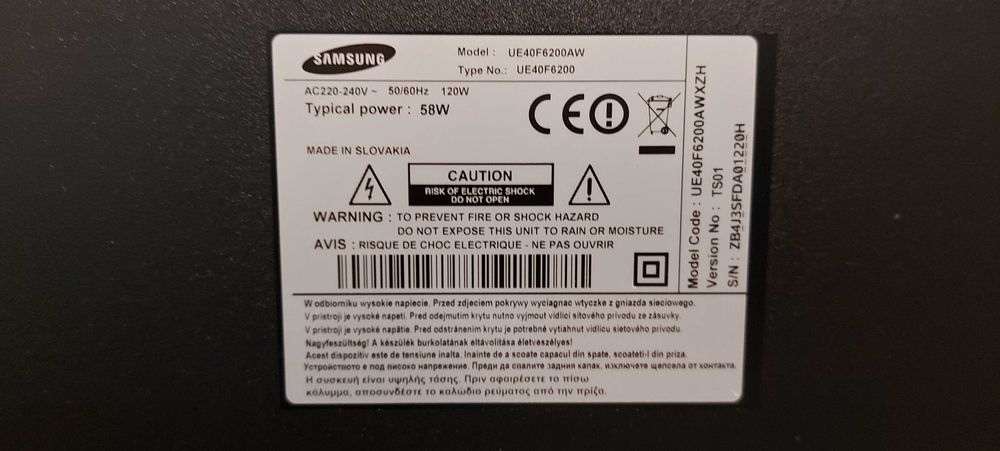 Tv Samsung UF40F6200AW uszkodzony łódz